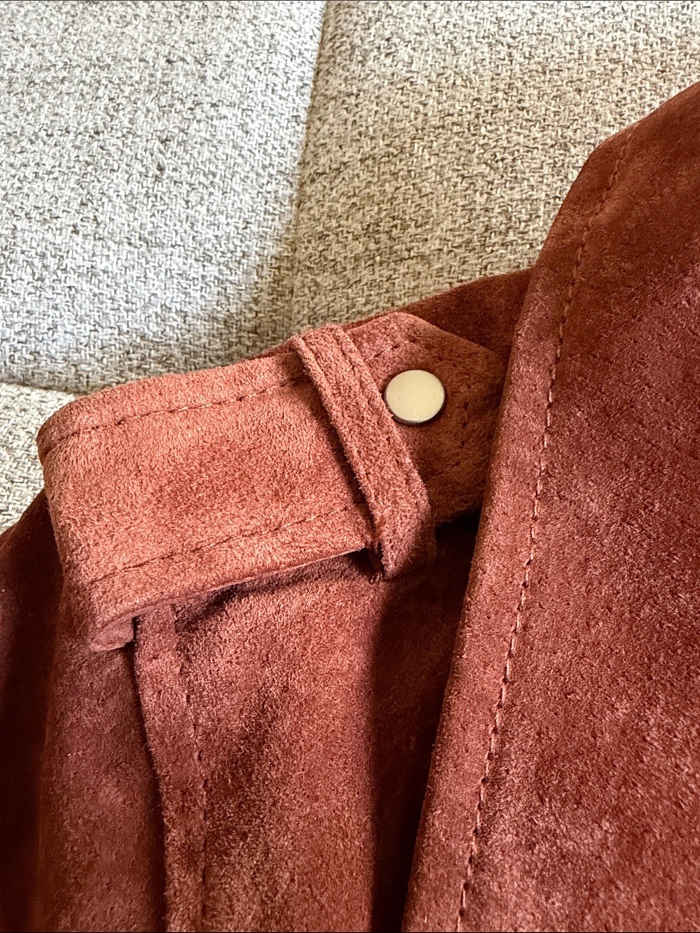 BLANKNYC Suede Moto Jacket Rust Brown Large - Picture 11 of 16